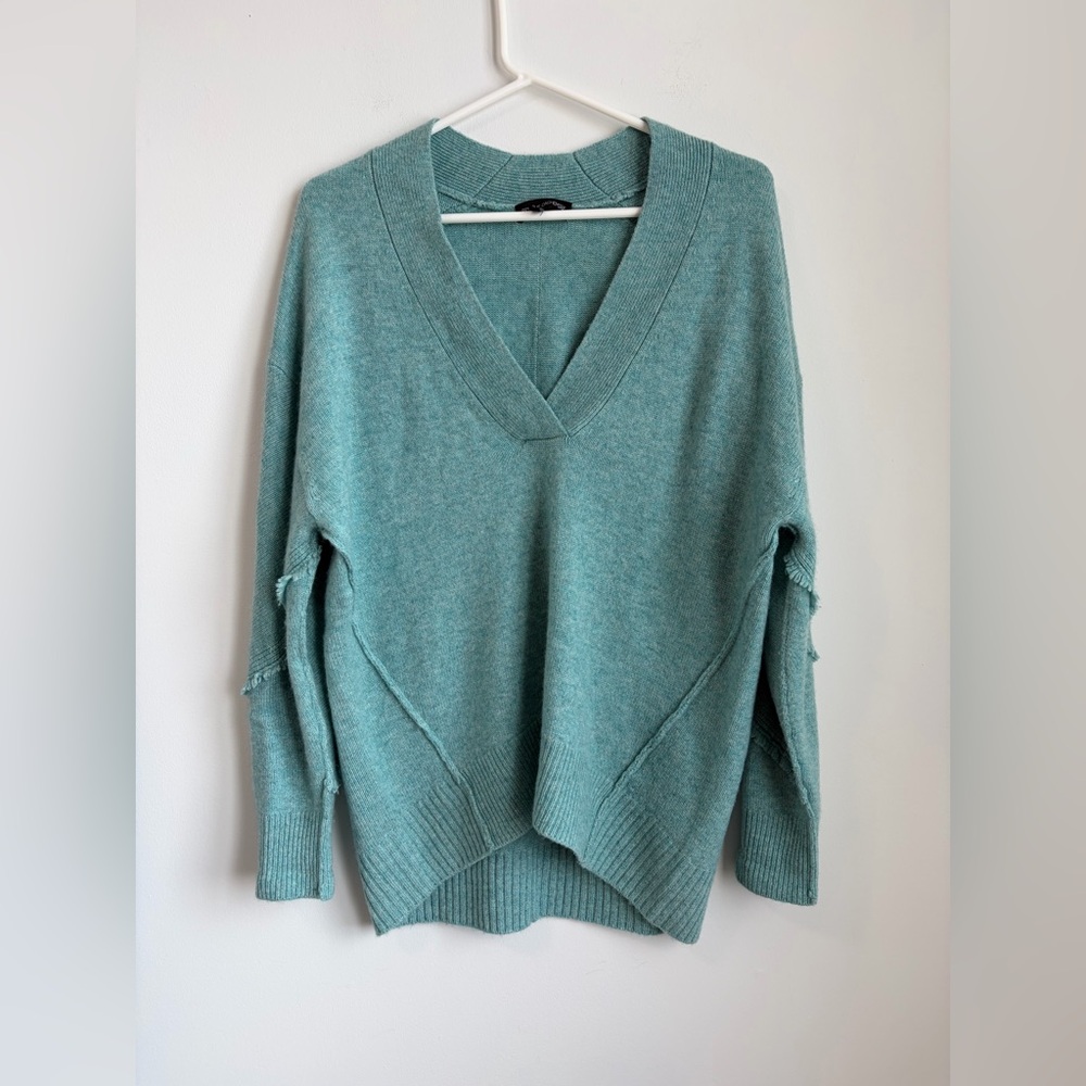 V-Neck Relaxed Sweater in Seafoam Green